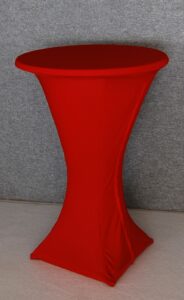 Tavolino Hoop alto ø 80 h.110 con rivest.rosso elastico