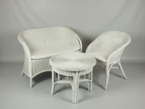 salottino rattan bianco